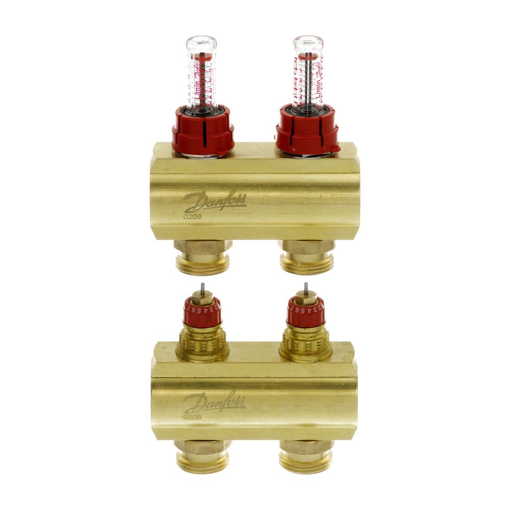 Danfoss Verteiler für Fussbodenheizungen FHF-2F, 2 Kreise, mit Durchflussanzeige, 088... DANFOSS-088U0522 5702420080925 (Abb. 3)
