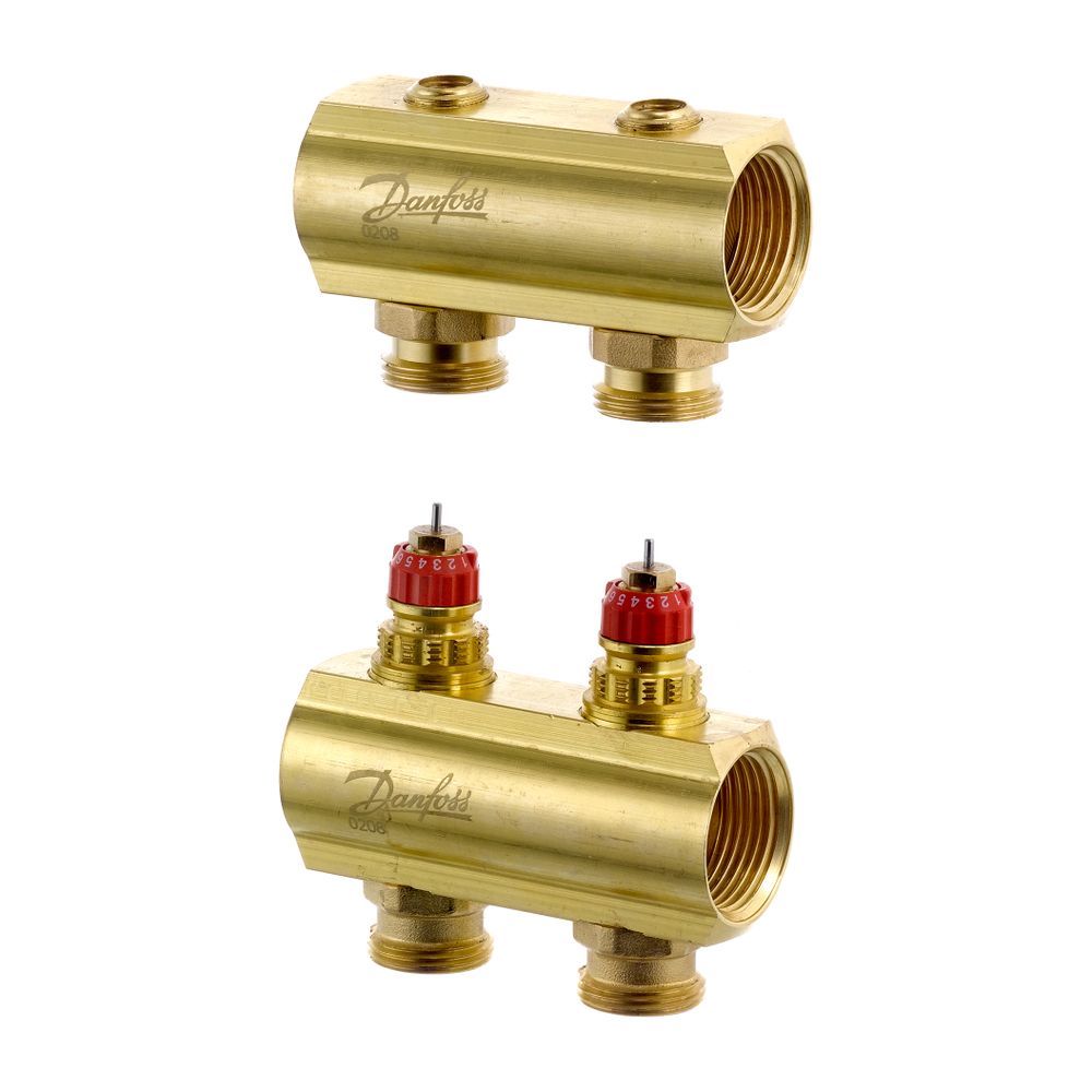 Danfoss Verteiler für Fussbodenheizungen FHF-2, 2 Kreise, ohne Durchflussanzeige, 088... DANFOSS-088U0502 5702420080819 (Abb. 2)