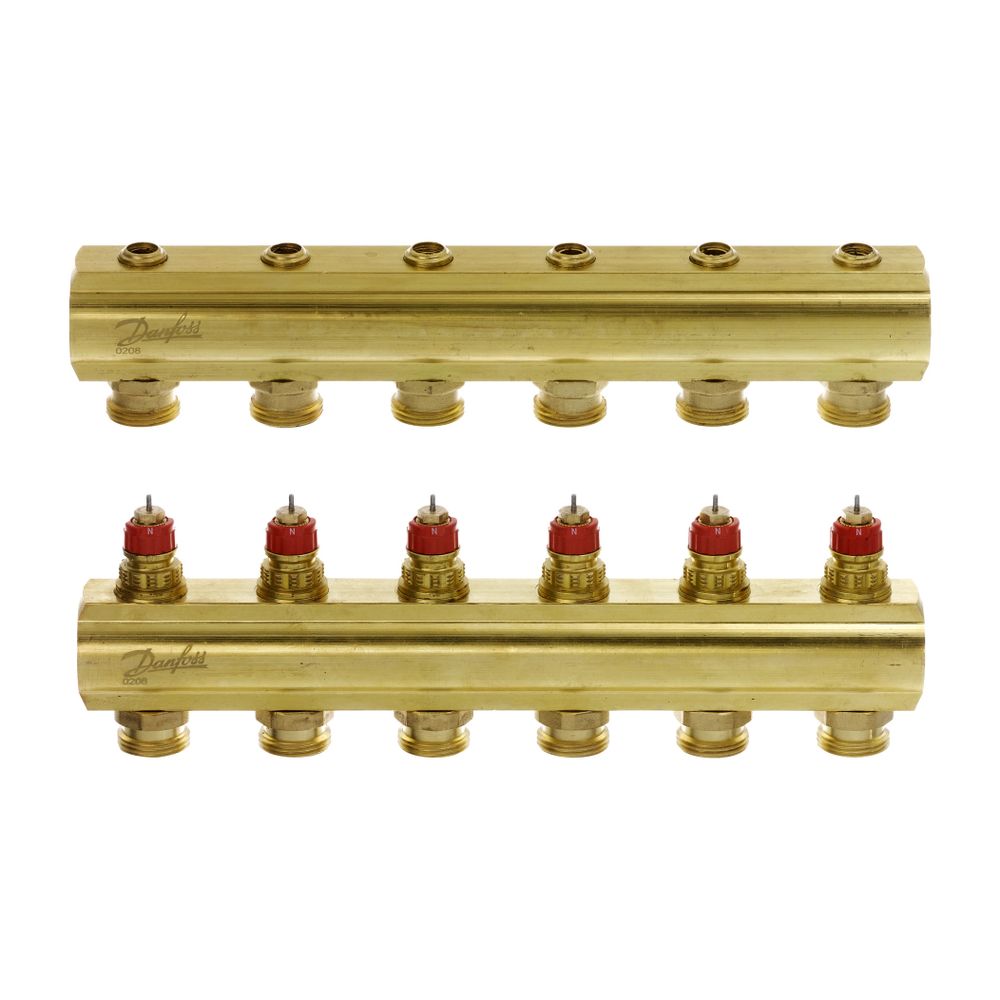 Danfoss Verteiler für Fussbodenheizungen FHF-6, 6 Kreise, ohne Durchflussanzeige, 088... DANFOSS-088U0506 5702420080857 (Abb. 2)