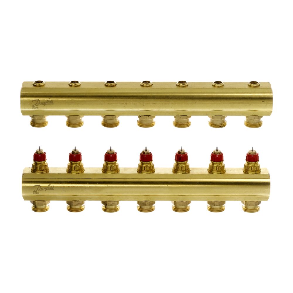 Danfoss Verteiler für Fussbodenheizungen FHF-7, 7 Kreise, ohne Durchflussanzeige, 088... DANFOSS-088U0507 5702420080864 (Abb. 2)