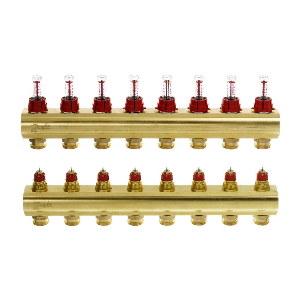Danfoss Verteiler für Fussbodenheizungen FHF-8F, 8 Kreise, mit Durchflussanzeige, 088... DANFOSS-088U0528 5702420080987 (Abb. 3)