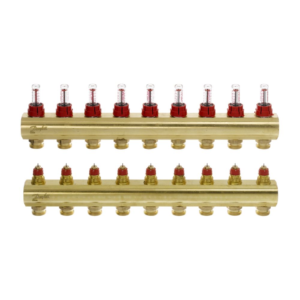 Danfoss Verteiler für Fussbodenheizungen FHF-9F, 9 Kreise, mit Durchflussanzeige, 088... DANFOSS-088U0529 5702420080994 (Abb. 3)