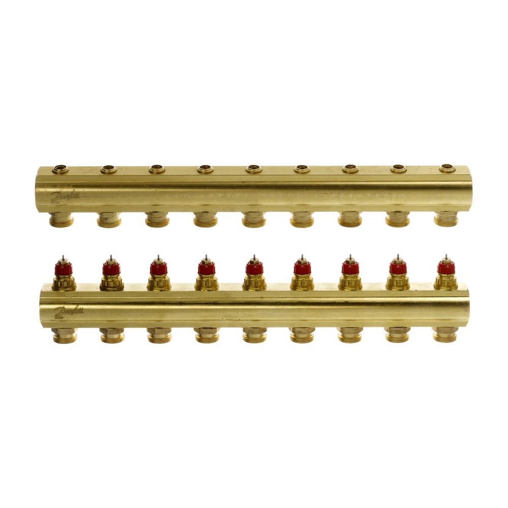 Danfoss Verteiler für Fussbodenheizungen FHF-9, 9 Kreise, ohne Durchflussanzeige, 088... DANFOSS-088U0509 5702420080888 (Abb. 2)