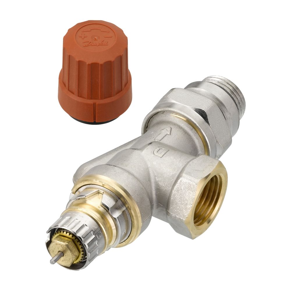 Danfoss Ventilgehäuse RA-N, DN 15, R 1/2", Axialausführung, selbstdichtendem Nippel, ... DANFOSS-013G0117 5702420095714 (Abb. 5)