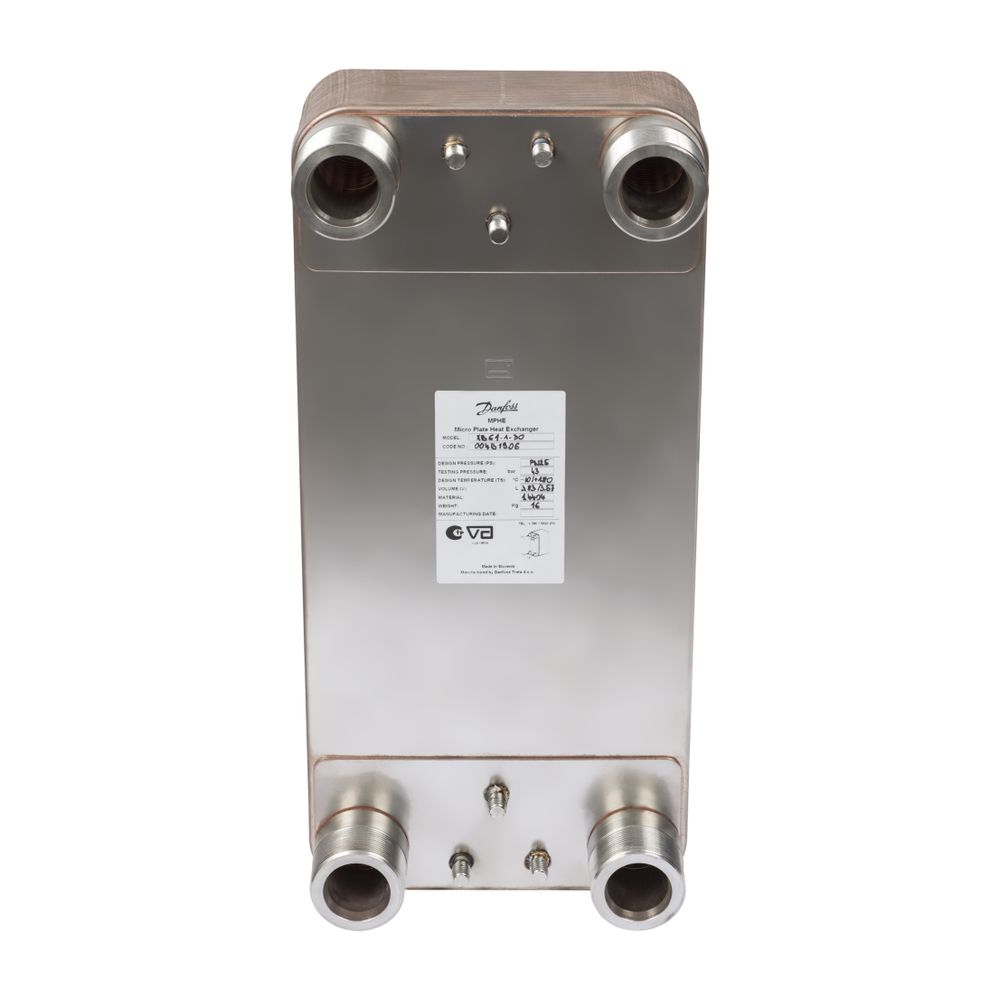 Danfoss Plattenwärmeübertrager MicroPlate XB61L-1, 100 Platten, G 2" AG, 25 bar, kupf... DANFOSS-004B3437 5702425090196 (Abb. 3)