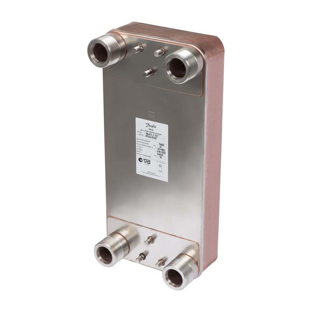 Danfoss Plattenwärmeübertrager MicroPlate XB61L-1, 100 Platten, G 2" AG, 25 bar, kupf... DANFOSS-004B3437 5702425090196 (Abb. 2)