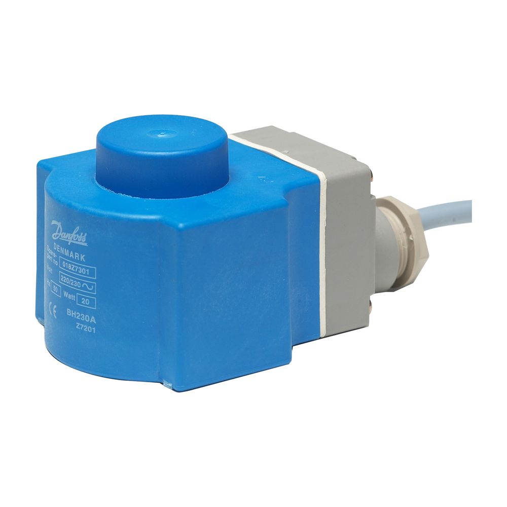 Danfoss Spule BN für Magnetventil mit eingebautem Gleichrichter, 230V, 50Hz, 20W, 018... DANFOSS-018F7301 5702423182435 (Abb. 2)