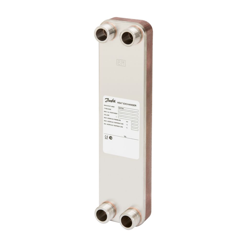 Danfoss Plattenwärmeübertrager MicroPlate XB05X-1, 20 Platten, G 3/4" AG, kupfergelöt... DANFOSS-079G1233 5714279004229 (Abb. 2)