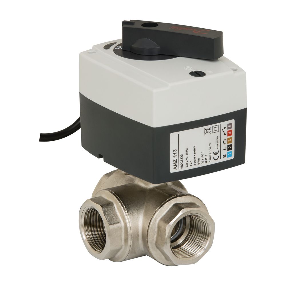 Danfoss motorischer Kugelhahn AMZ113, 3-Wege, DN 15, 24V AC, Ein/Aus, 2-Punkt... DANFOSS-082G5412 5710104079943 (Abb. 2)