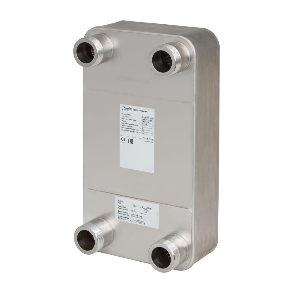Danfoss Plattenwärmeübertrager XB52M-2, 112 Platten, 25 bar, G 2" AG, kupfergelötet, ... DANFOSS-004H4547 5702425113994 (Abb. 2)