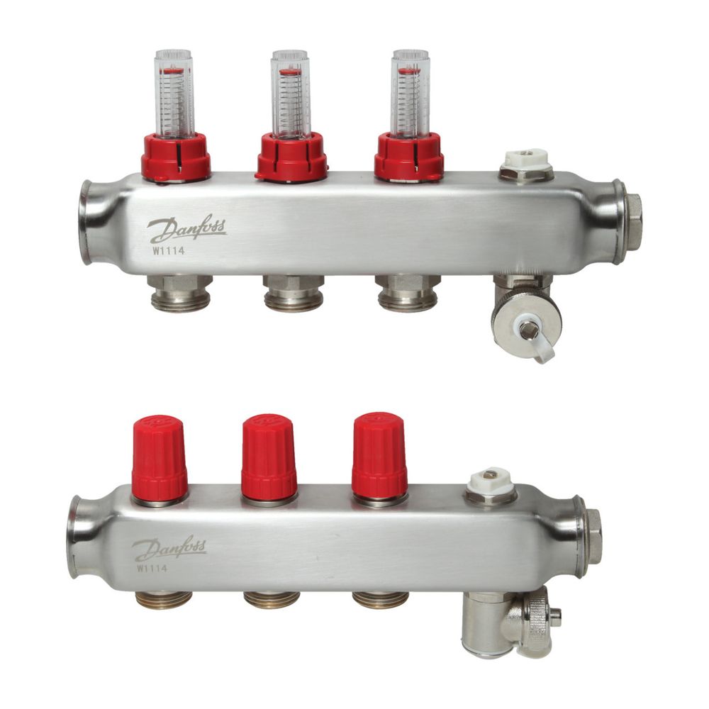 Danfoss Verteiler für Fussbodenheizungen SSM-3F, 3 Kreise, mit Durchflussanzeige, 088... DANFOSS-088U0753 5702425114823 (Abb. 6)