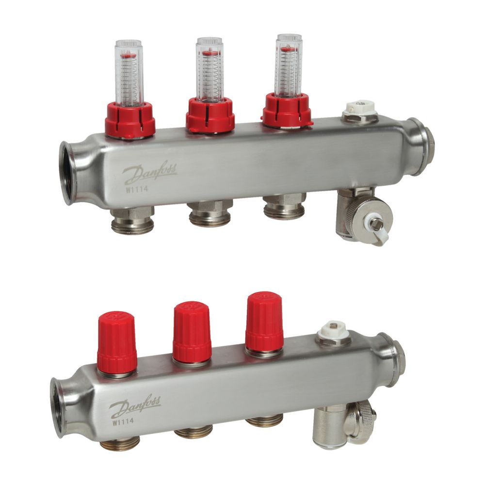 Danfoss Verteiler für Fussbodenheizungen SSM-3F, 3 Kreise, mit Durchflussanzeige, 088... DANFOSS-088U0753 5702425114823 (Abb. 7)