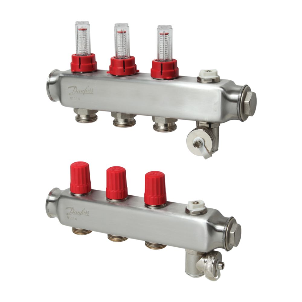 Danfoss Verteiler für Fussbodenheizungen SSM-3F, 3 Kreise, mit Durchflussanzeige, 088... DANFOSS-088U0753 5702425114823 (Abb. 4)