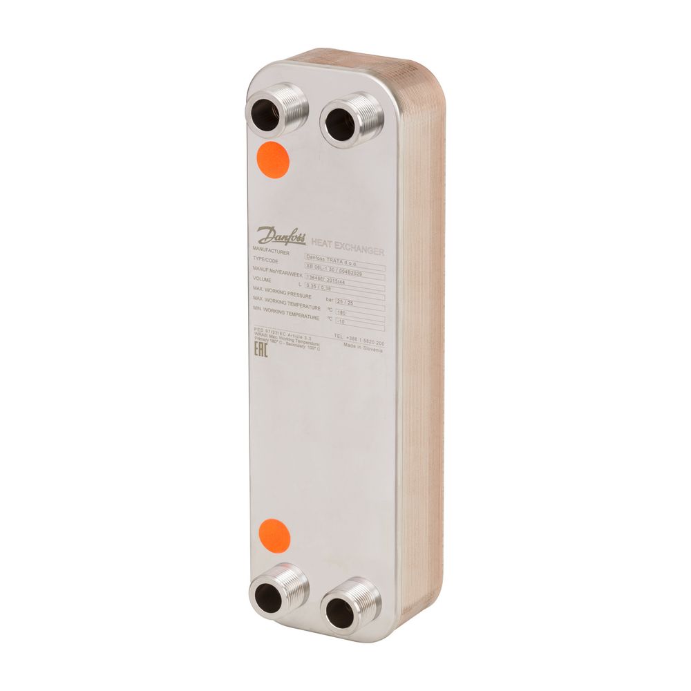 Danfoss Plattenwärmeübertrager MicroPlate XB06H-1, 70 Platten, G 3/4" AG, kupfergelöt... DANFOSS-004H4611 5702425138430 (Abb. 2)