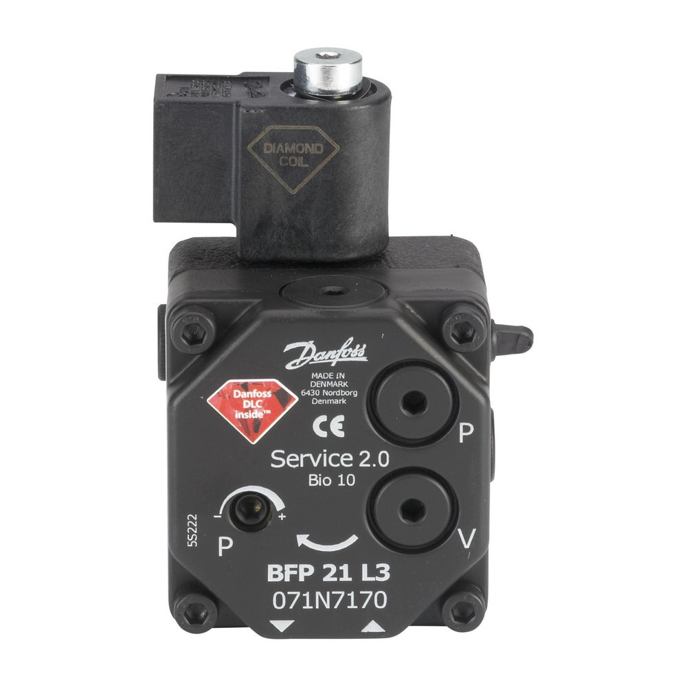 Danfoss Ölbrennerpumpe BFP 21 L3, mit Magnetventil, Drehrichtung rechts, 24l/h, 071N7... DANFOSS-071N7170 5702425156311 (Abb. 2)