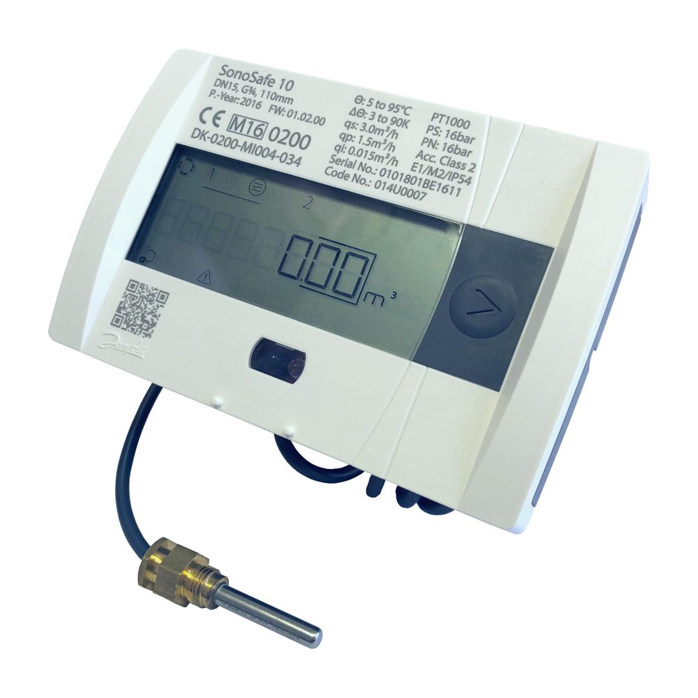 Danfoss Wärmezähler SonoSafe 10, qp 6,0m3/h, DN 25 für RL, PN 16, Batterie, IP54, M-B... DANFOSS-014U0266 5702425150340 (Abb. 2)