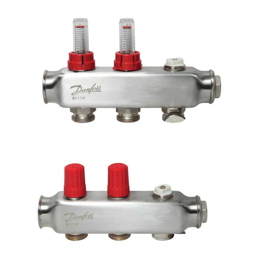 Danfoss Verteiler für Fussbodenheizungen SSM-2F, 2 Kreise, mit Durchflussanzeige, 088... DANFOSS-088U0752 5702425114830 (Abb. 2)