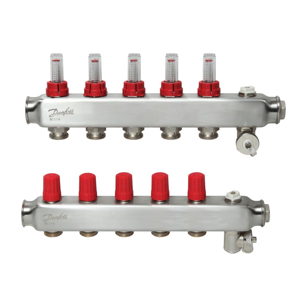 Danfoss Verteiler für Fussbodenheizungen SSM-5F, 5 Kreise, mit Durchflussanzeige, 088... DANFOSS-088U0755 5702425114809 (Abb. 2)