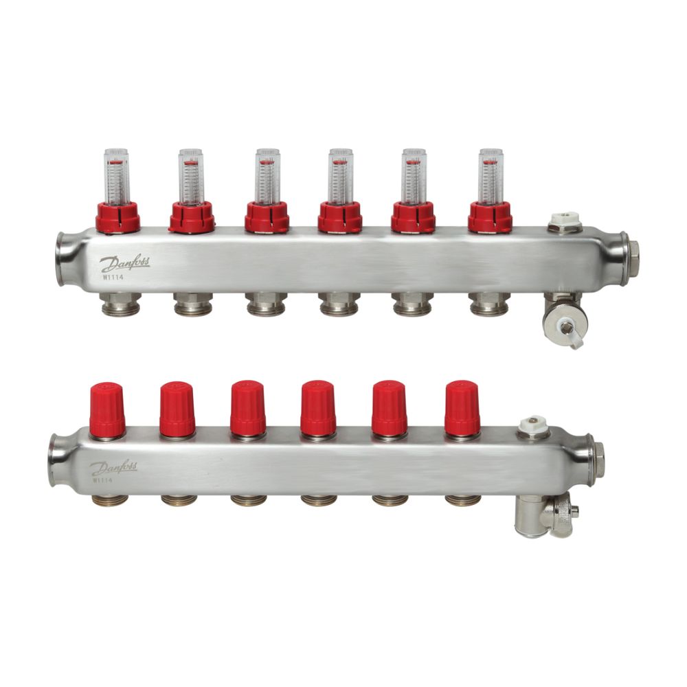 Danfoss Verteiler für Fussbodenheizungen SSM-6F, 6 Kreise, mit Durchflussanzeige, 088... DANFOSS-088U0756 5702425114793 (Abb. 2)