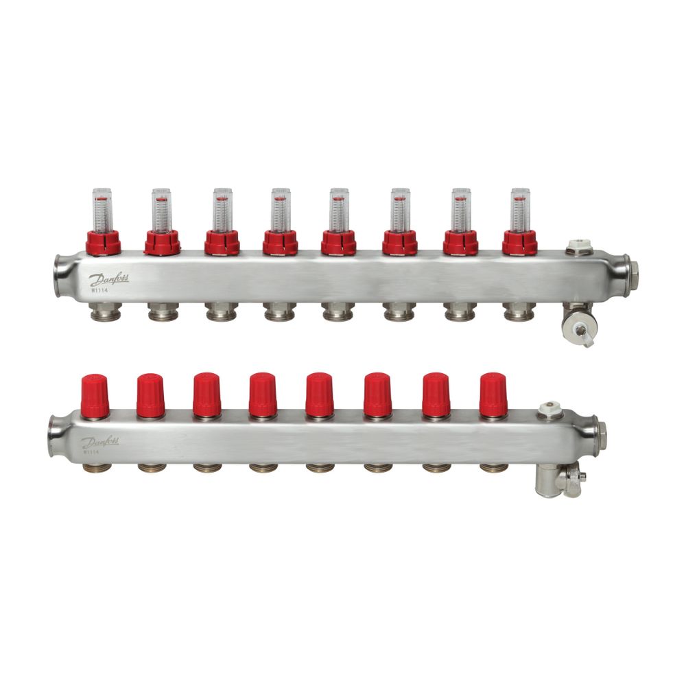 Danfoss Verteiler für Fussbodenheizungen SSM-8F, 8 Kreise, mit Durchflussanzeige, 088... DANFOSS-088U0758 5702425114779 (Abb. 2)