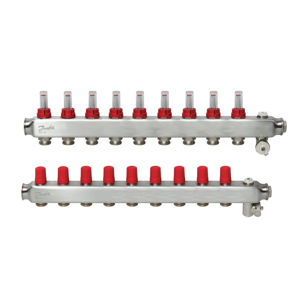 Danfoss Verteiler für Fussbodenheizungen SSM-9F, 9 Kreise, mit Durchflussanzeige, 088... DANFOSS-088U0759 5702425114762 (Abb. 2)