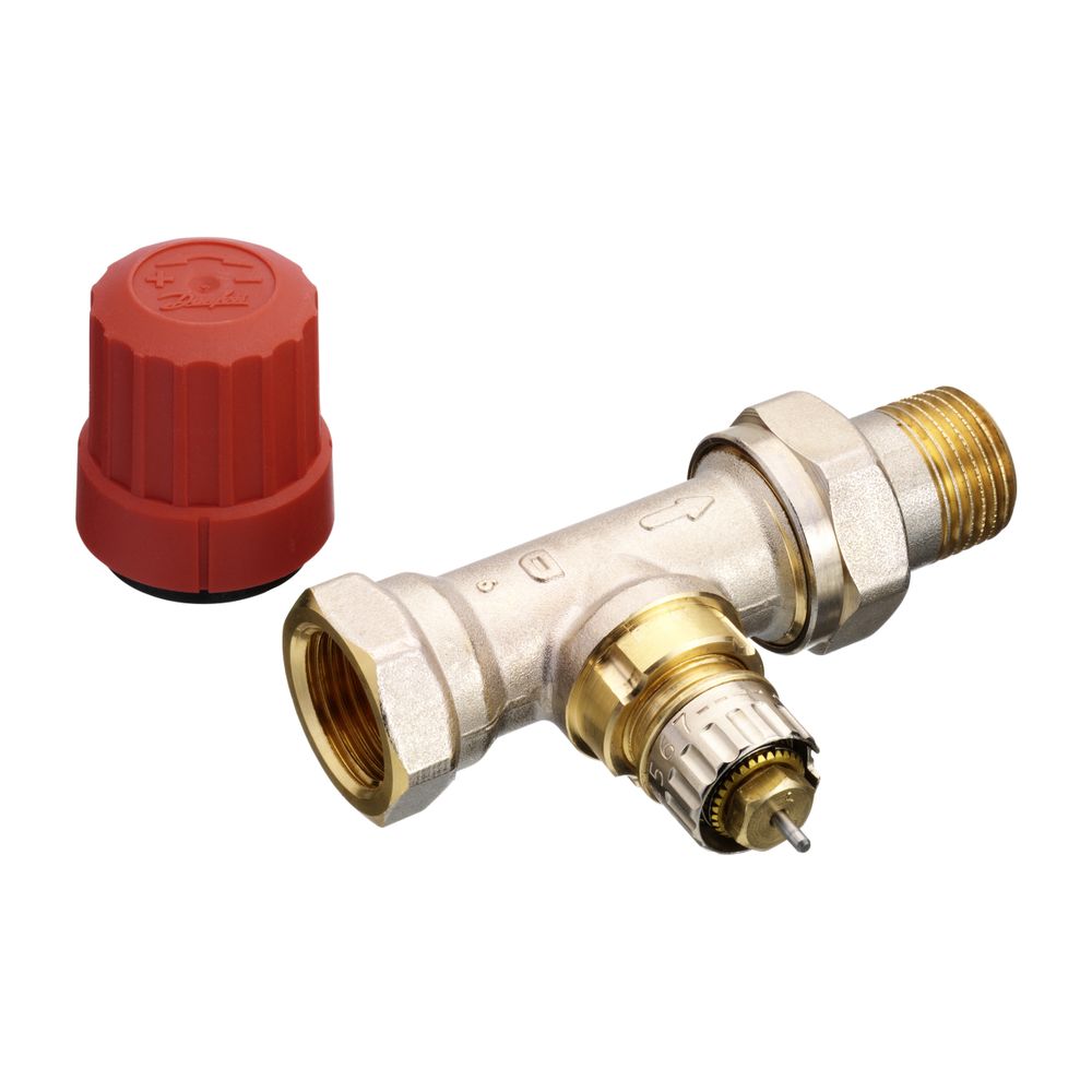 Danfoss Ventilgehäuse RA-N, DN 15, R 1/2", Durchgangsausführung, matt vernickelt, 013... DANFOSS-013G0034 5702420001227 (Abb. 2)