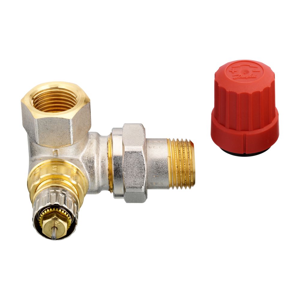 Danfoss Ventilgehäuse RA-N, DN 15, R 1/2", Winkelausführung rechts, matt vernickelt, ... DANFOSS-013G0233 5702420000657 (Abb. 3)