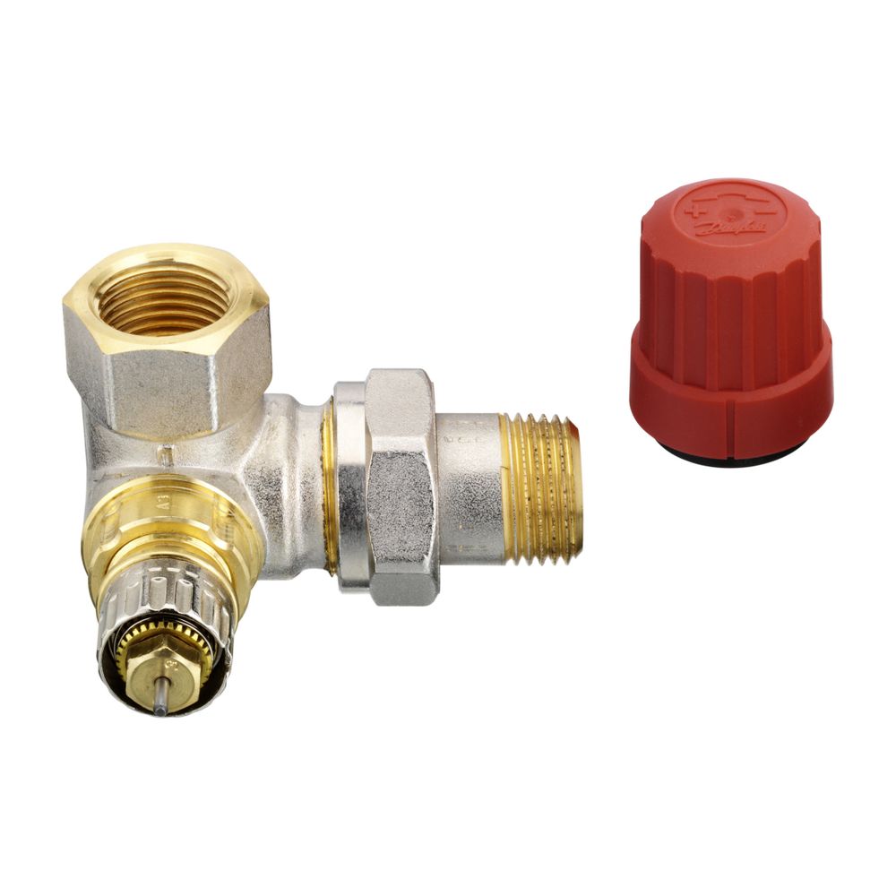 Danfoss Ventilgehäuse RA-N, DN 15, R 1/2", Winkelausführung rechts, matt vernickelt, ... DANFOSS-013G0233 5702420000657 (Abb. 6)