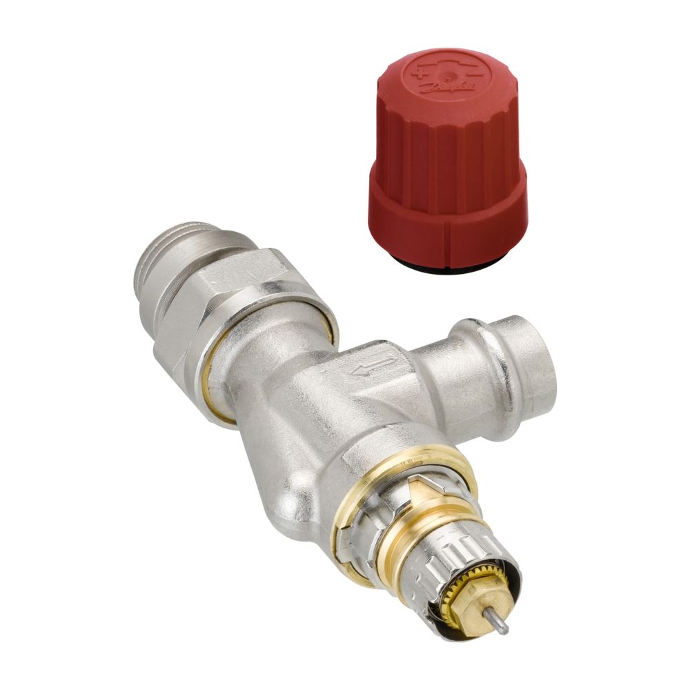 Danfoss Ventilgehäuse RA-N, DN 15, Pressfit R 1/2", Axialausführung, matt vernickelt,... DANFOSS-013G3239 5702420091747 (Abb. 5)