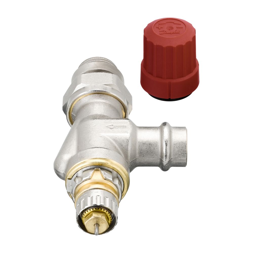 Danfoss Ventilgehäuse RA-N, DN 15, Pressfit R 1/2", Axialausführung, matt vernickelt,... DANFOSS-013G3239 5702420091747 (Abb. 3)