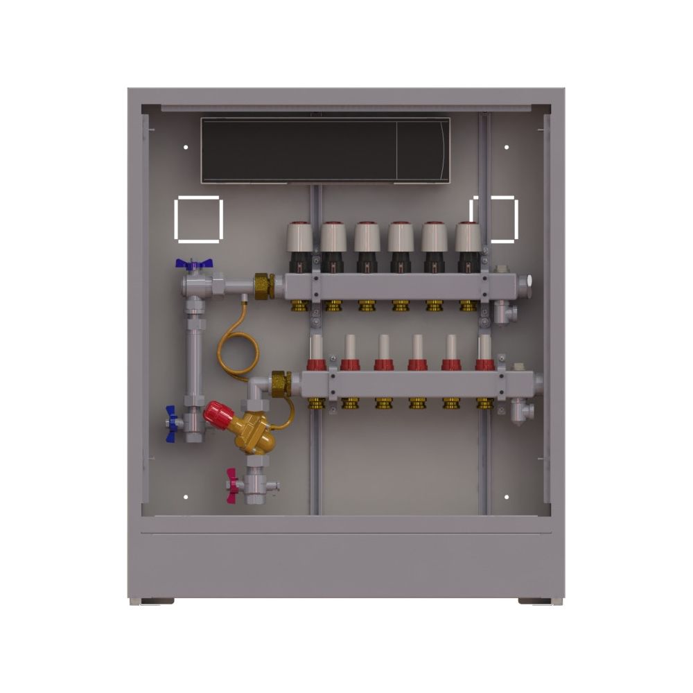 Danfoss Verteilerstation UnoFloor Basic 6L, 6 Heizkreise, links, mit WMZ-Set, 230V, 0... DANFOSS-088X3106 5702425243783 (Abb. 2)