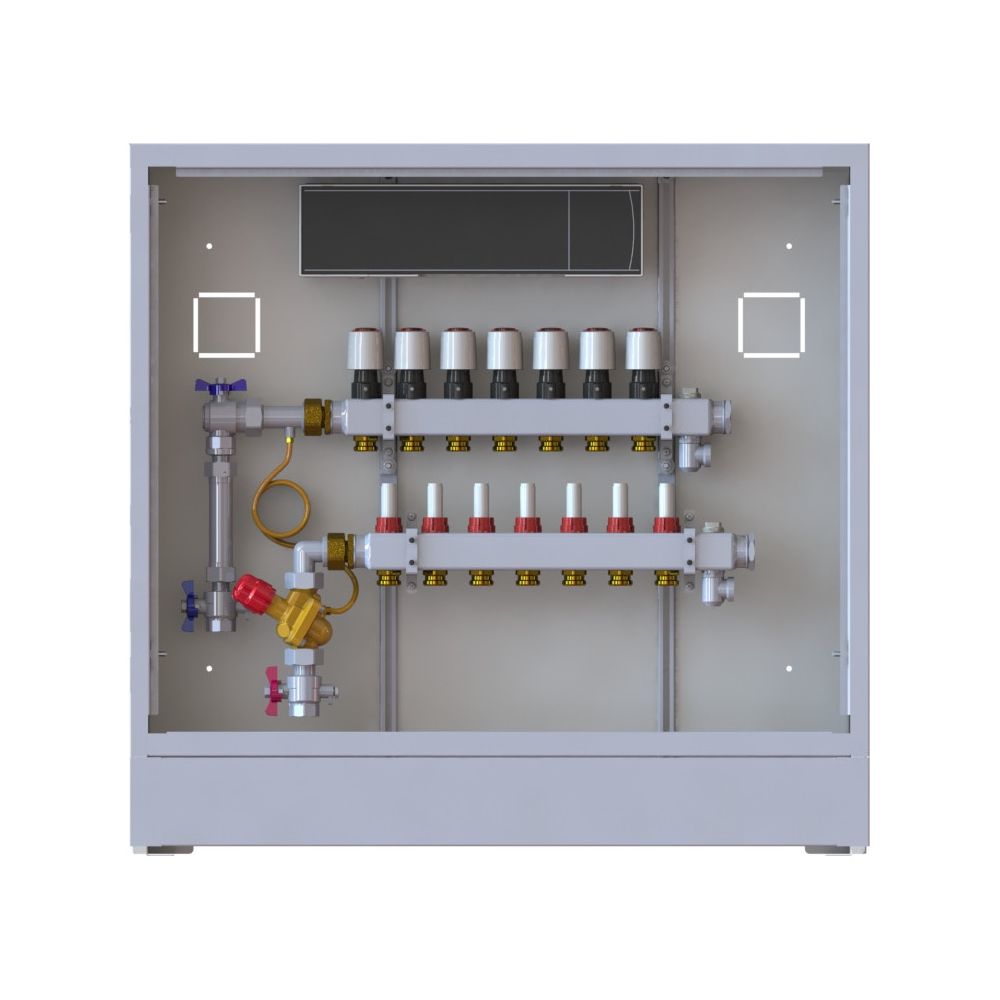 Danfoss Verteilerstation UnoFloor Basic 7L, 7 Heizkreise, links, mit WMZ-Set, 230V, 0... DANFOSS-088X3107 5702425243790 (Abb. 2)