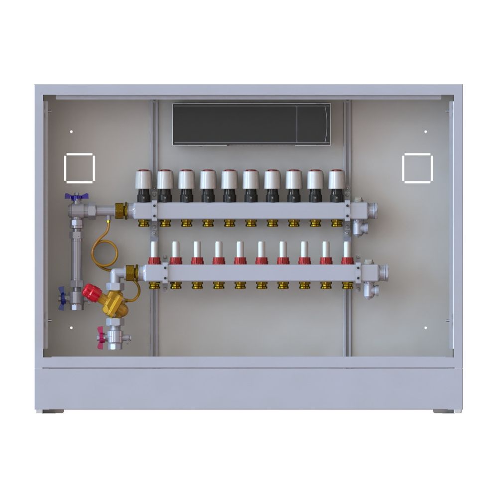 Danfoss Verteilerstation UnoFloor Basic 10L, 10 Heizkreise, links, mit WMZ-Set, 230V,... DANFOSS-088X3110 5702425243813 (Abb. 2)