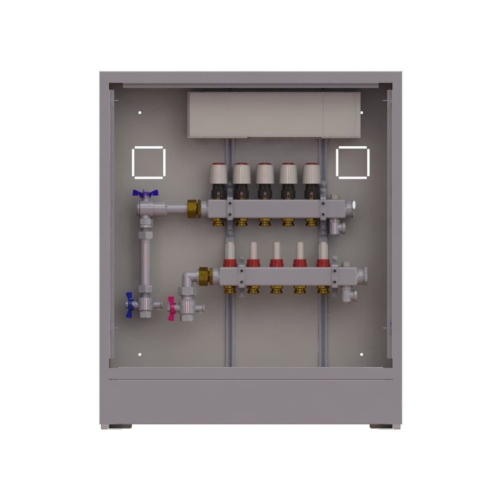 Danfoss Verteilerstation UnoFloor Basic 5L, 5 Heizkreise, links, mit WMZ-Set, 230V, 0... DANFOSS-088X3105 5702425243776 (Abb. 2)