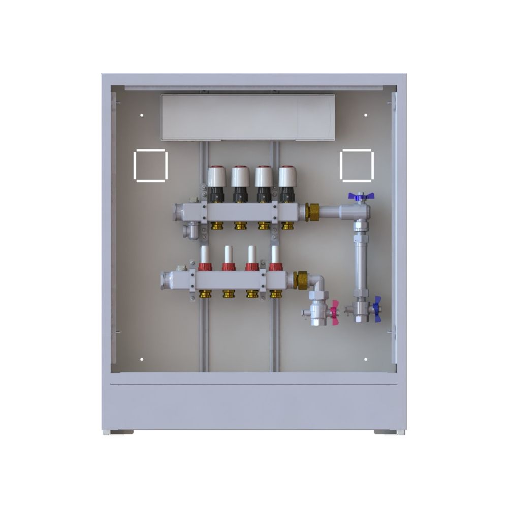 Danfoss Verteilerstation UnoFloor Basic 4R, 4 Heizkreise, rechts, mit WMZ-Set, 230V, ... DANFOSS-088X3124 5702425243837 (Abb. 2)