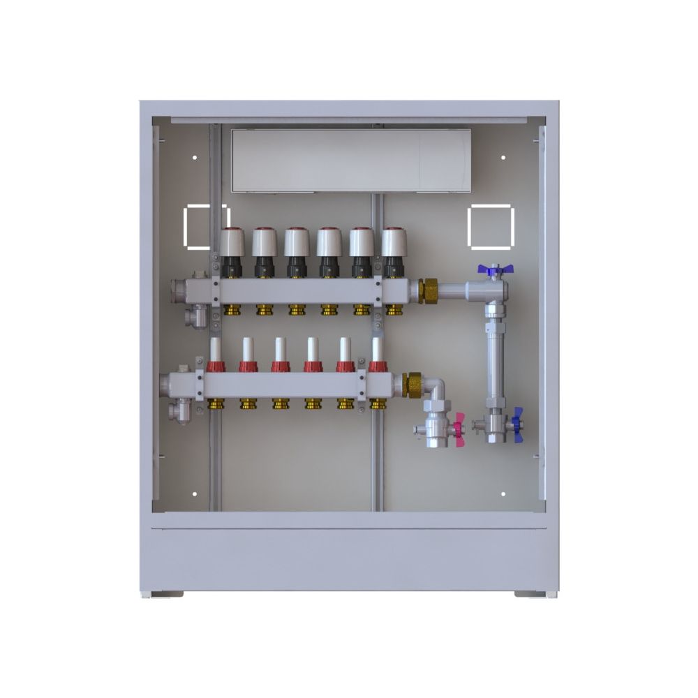 Danfoss Verteilerstation UnoFloor Basic 6R, 6 Heizkreise, rechts, mit WMZ-Set, 230V, ... DANFOSS-088X3126 5702425243851 (Abb. 2)