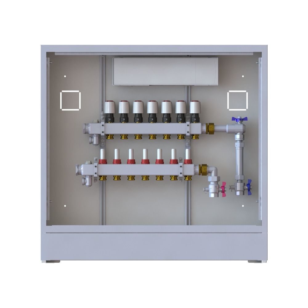 Danfoss Verteilerstation UnoFloor Basic 7R, 7 Heizkreise, rechts, mit WMZ-Set, 230V, ... DANFOSS-088X3127 5702425243868 (Abb. 2)