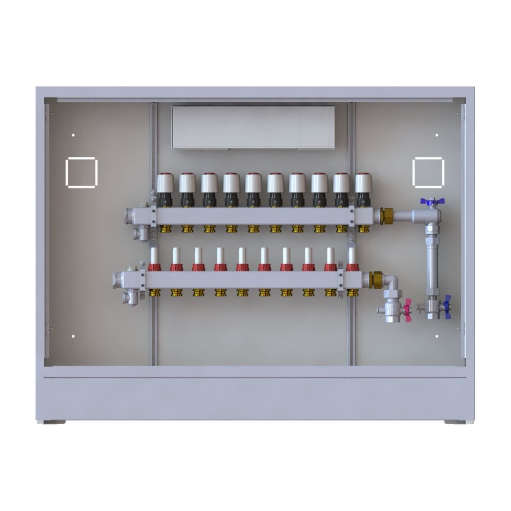 Danfoss Verteilerstation UnoFloor Basic 10R, 10 Heizkreise, rechts, mit WMZ-Set, 230V... DANFOSS-088X3130 5702425243882 (Abb. 2)