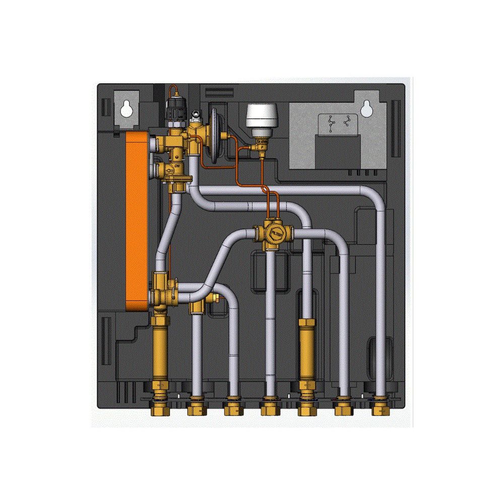 Danfoss Wohnungsstation Evoflat FSS Typ 2 E, HT-Heizung, 49kW, Dämmhaube, Edelstahl, ... DANFOSS-145B0070 5702424652944 (Abb. 3)