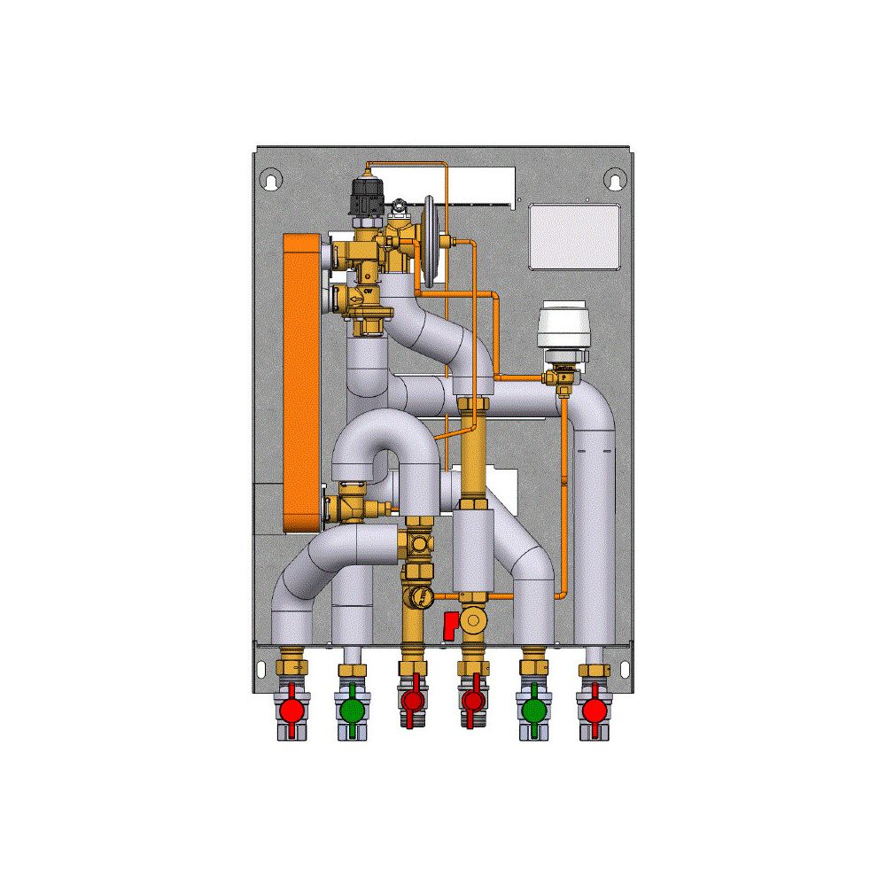 Danfoss Wohnungsstation EvoFlat Reno Typ 3, Heizleistung 15kW, TWW-Leistung 55kW, 24V... DANFOSS-145B4110 5702428681087 (Abb. 2)