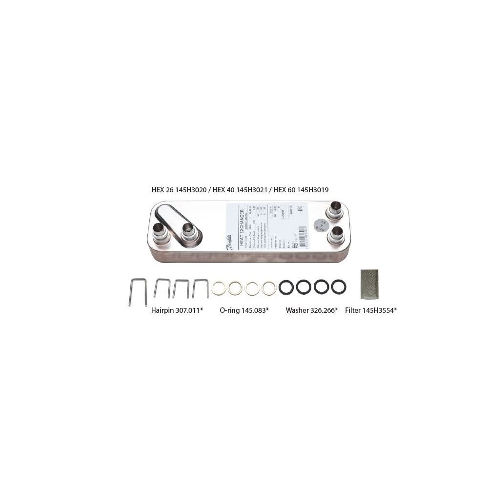 Danfoss Service Kit, HEX 60-Platten Wärmetauscher für EvoFlat... DANFOSS-145H3667 5702428525558 (Abb. 1)
