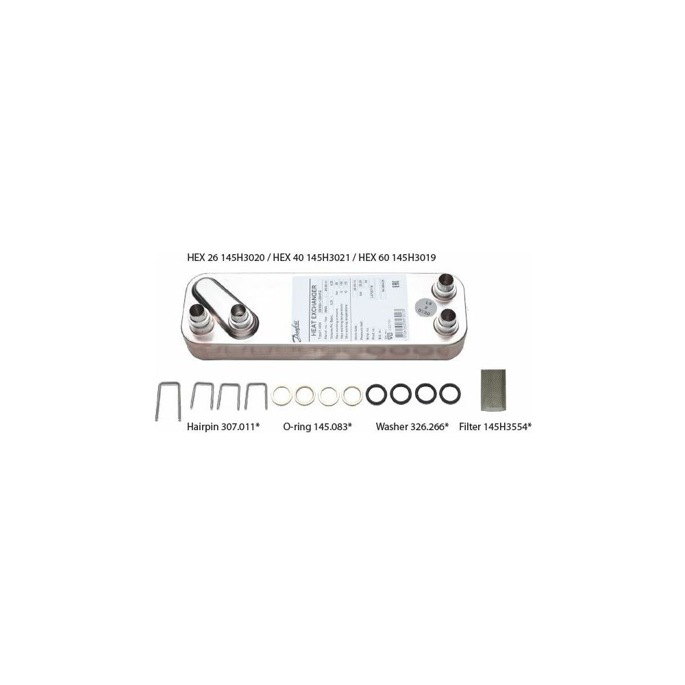 Danfoss Service Kit, E HEX 26-Platten Wärmetauscher für EvoFlat, 145H4747... DANFOSS-145H4747 5702424654597 (Abb. 2)