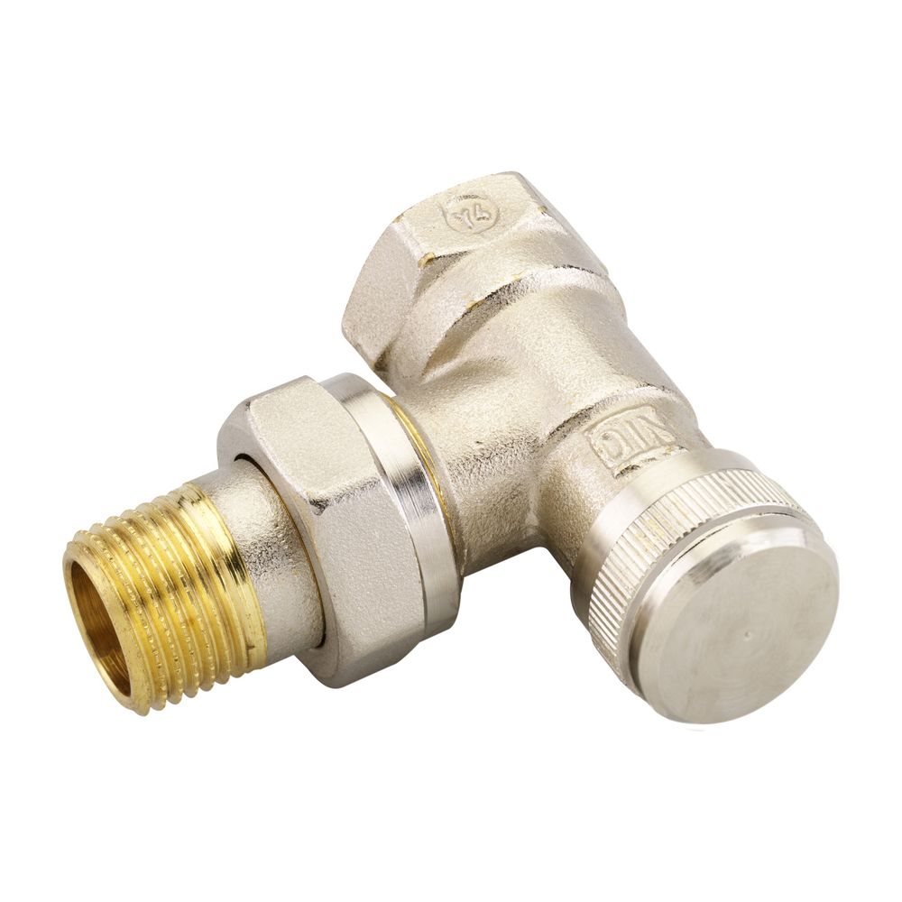 Danfoss Rücklaufverschraubung RLV 15, R 1/2", Eckausführung, vernickelt, 003L0143... DANFOSS-003L0143 5702420030999 (Abb. 6)
