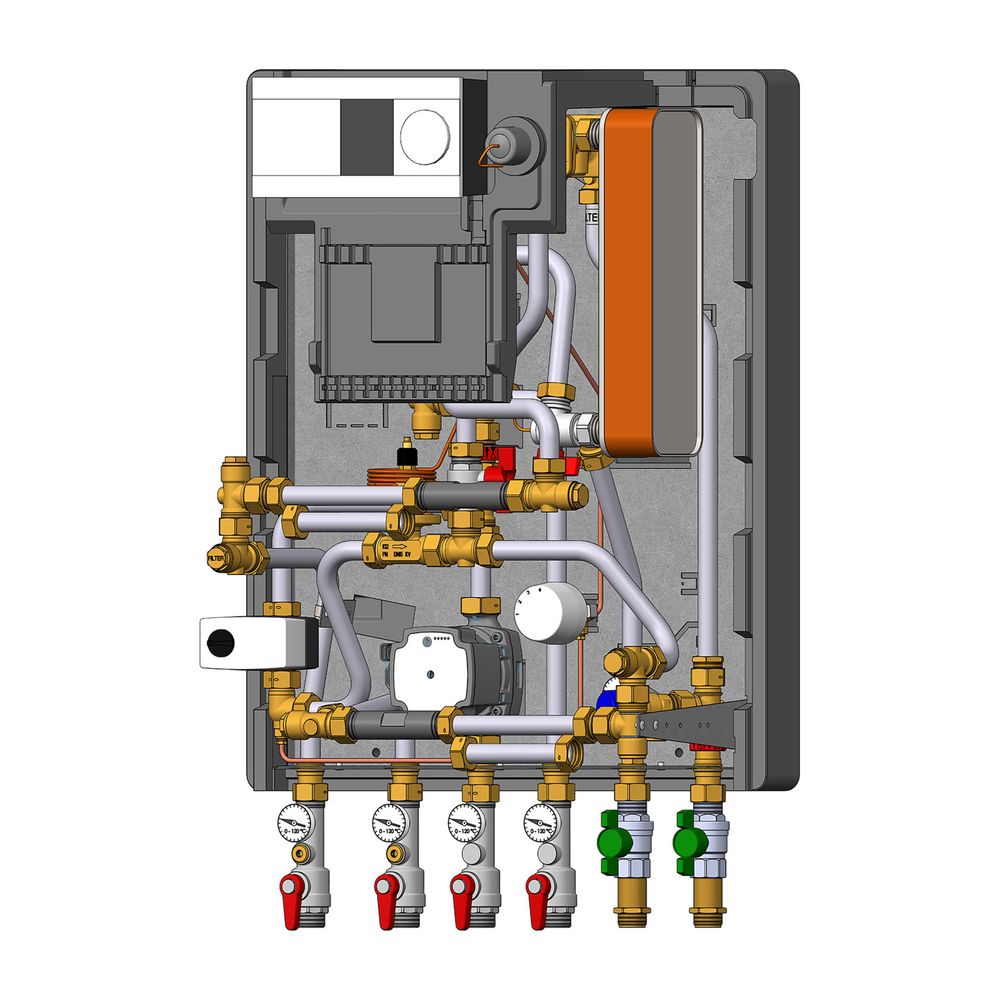 Danfoss Hausstation Akva Lux II Se Typ 3, Heizleistung 20kW, TWW-Leistung 21kW, A230... DANFOSS-145B5192 5702424600730 (Abb. 3)