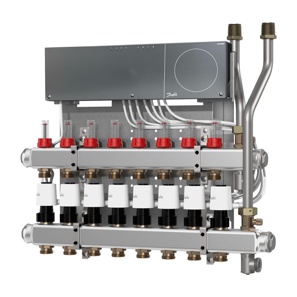Danfoss Heizkreisverteiler SGC, mit 12 Heizkreisen und Hauptregler Icon 230V, für Woh... DANFOSS-145H0932 5702424302108 (Abb. 2)