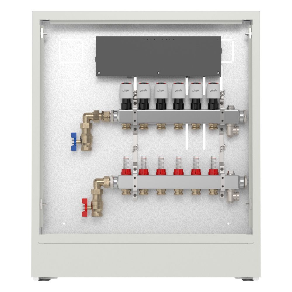 Danfoss Verteilerstation UnoFloor light C, 4 Heizkreise, links, inkl. 230V Icon, mit ... DANFOSS-088X3714 5702424603410 (Abb. 2)