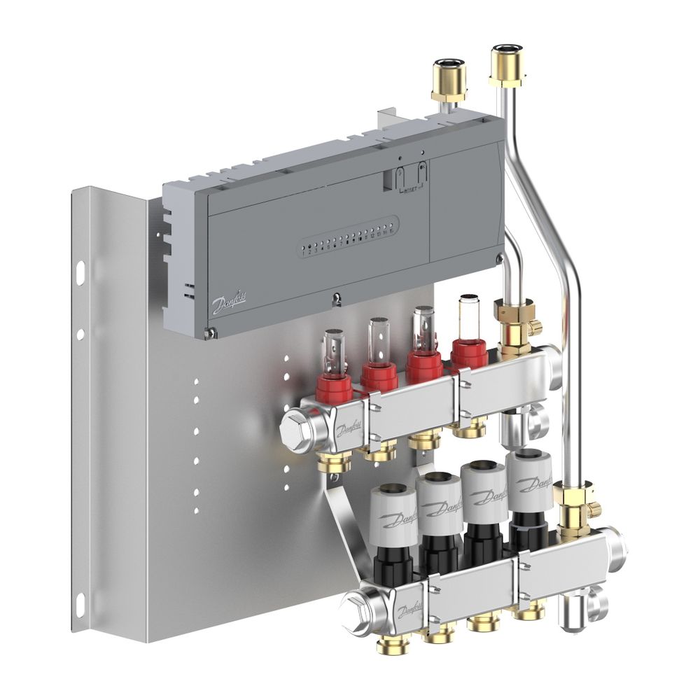 Danfoss Fußbodenheizungsverteiler SGCi Edelstahl, 4 Heizkreise, 230V, 145H1944... DANFOSS-145H1944 5715162905722 (Abb. 2)
