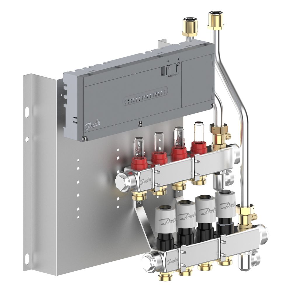Danfoss Fußbodenheizungsverteiler SGCi Edelstahl, 4 Heizkreise, 230V, 145H1944... DANFOSS-145H1944 5715162905722 (Abb. 5)