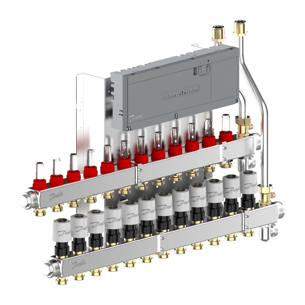 Danfoss Heizkreisverteiler SGCi, mit 12 Heizkreisen und Hauptregler Icon2 230V, für W... DANFOSS-145H1952 5715162905807 (Abb. 2)