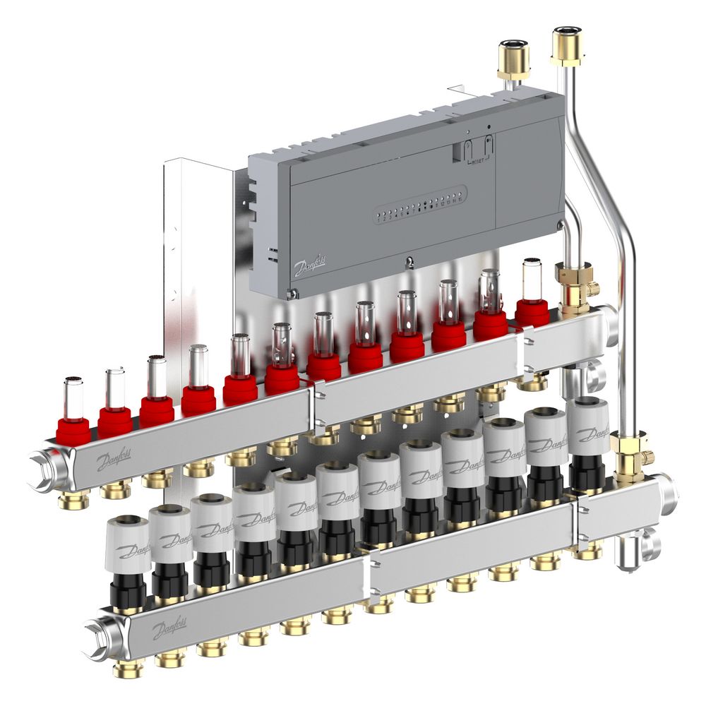 Danfoss Heizkreisverteiler SGCi, mit 12 Heizkreisen und Hauptregler Icon2 230V, für W... DANFOSS-145H1952 5715162905807 (Abb. 5)